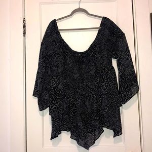 Torrid Charcoal Animal Print OTS Blouse